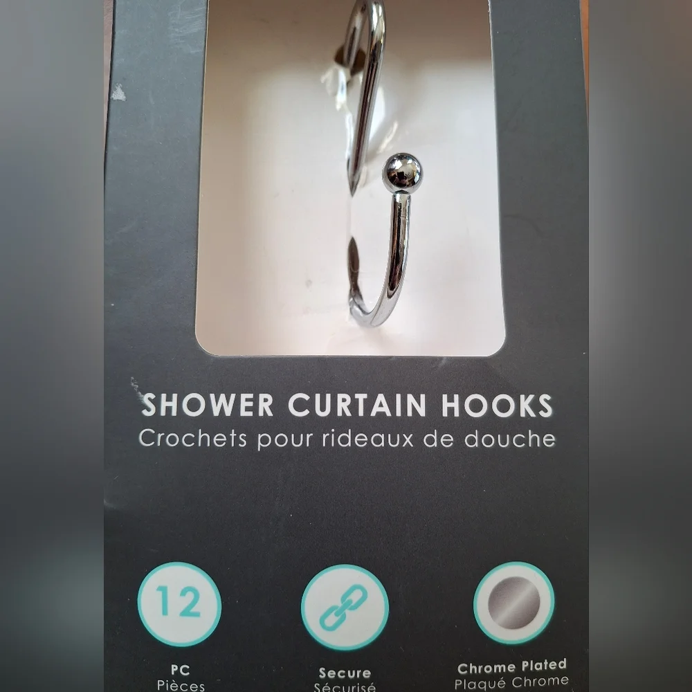 Moda Shower Curtian Hooks 12pk Chrome Plated 305916-CHR